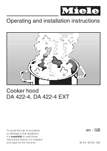 Manual Miele DA 422 Cooker Hood