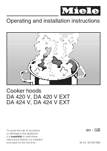 Manual Miele DA 424 V EXT Cooker Hood
