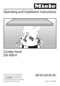 Manual Miele DA 426-4 Cooker Hood