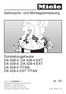 Bedienungsanleitung Miele DA 428 Dunstabzugshaube