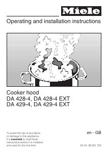 Manual Miele DA 429 Cooker Hood