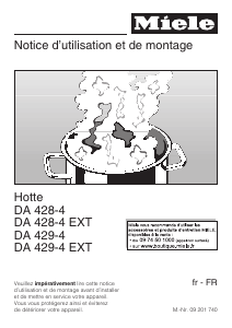 Mode d’emploi Miele DA 429-4 Hotte aspirante