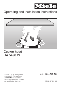 Manual Miele DA 5490 W Cooker Hood