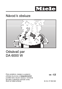 Manuál Miele DA 6000 W Odsavač par