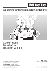 Manual Miele DA 6290 W Cooker Hood