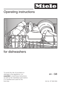Manual Miele G 1022 Dishwasher