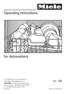 Manual Miele G 1142 Dishwasher