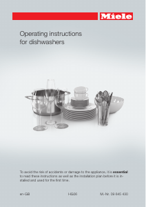 Manual Miele G 4700 Dishwasher