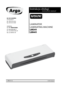 Instrukcja Argo LM341 Laminator