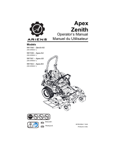 Manual Ariens Apex 60 Lawn Mower