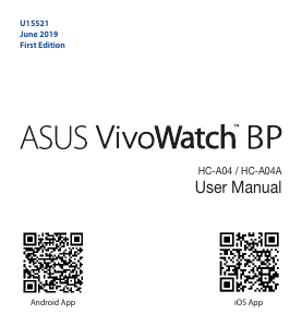 Руководство Asus HCA04A VivoWatch BP Смарт-часы