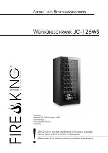 Bedienungsanleitung Fire King JC-126WS Weinklimaschrank