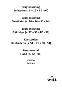 Brugsanvisning Witt WSU90S Emhætte