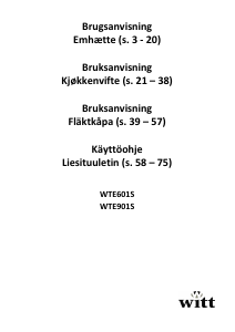 Brugsanvisning Witt WTE901S Emhætte