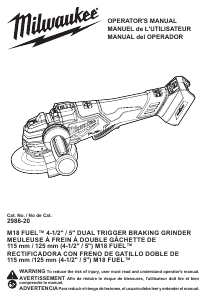 Mode d’emploi Milwaukee 2986-20 Meuleuse angulaire