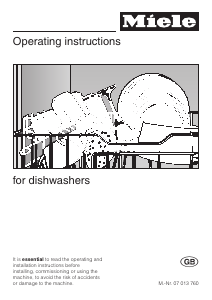 Manual Miele G 645 Dishwasher