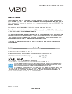 Bruksanvisning VIZIO E470VL LED TV