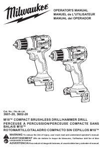 Mode d’emploi Milwaukee 3602-22CT Perceuse visseuse