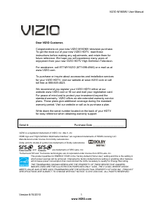 Bruksanvisning VIZIO M160MV LED TV