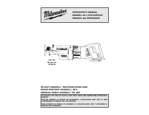 Manual Milwaukee 0719-22 Reciprocating Saw