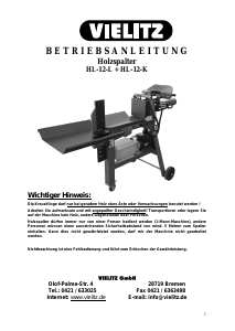 Bedienungsanleitung Vielitz HL-12-L Holzspalter
