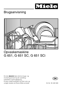 Brugsanvisning Miele G 651 SC Opvaskemaskine