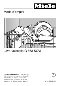 Mode d’emploi Miele G 663 SCVi Lave-vaisselle