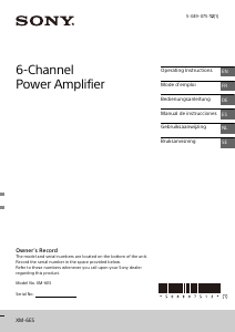 Mode d’emploi Sony XM-6ES Amplificateur de voiture