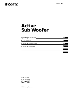 Manual Sony SA-W11 Subwoofer