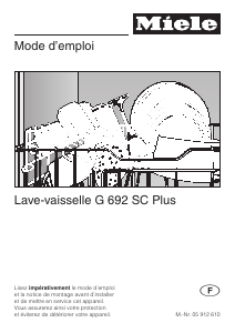 Mode d’emploi Miele G 692 SC PLUS Lave-vaisselle