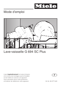 Mode d’emploi Miele G 694 SCi Plus Lave-vaisselle