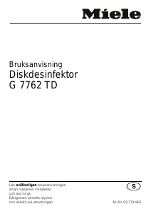 Bruksanvisning Miele G 7762 TD EFR Diskmaskin