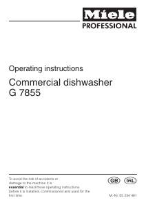 Manual Miele G 7855 Dishwasher