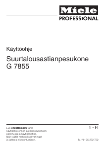 Käyttöohje Miele G 7855 Astianpesukone