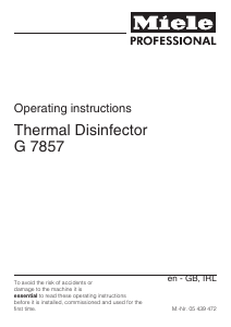 Manual Miele G 7857 Dishwasher
