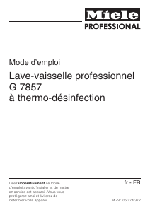 Mode d’emploi Miele G 7857 TD Lave-vaisselle
