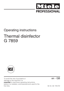 Manual Miele G 7859 Dishwasher