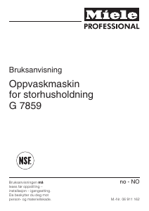 Bruksanvisning Miele G 7859 Oppvaskmaskin