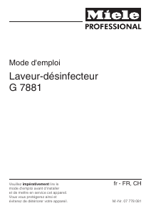 Mode d’emploi Miele G 7881 Lave-vaisselle