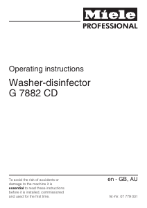 Manual Miele G 7882 CD Dishwasher