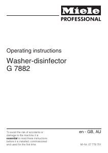 Manual Miele G 7882 Dishwasher