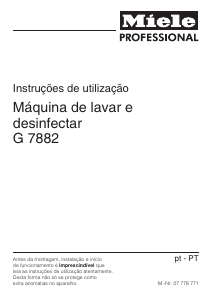 Manual Miele G 7882 Máquina de lavar louça