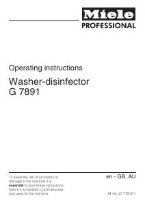 Manual Miele G 7891 Dishwasher