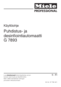 Käyttöohje Miele G 7893 Astianpesukone