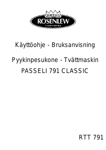 Käyttöohje Rosenlew RTT791 Pesukone