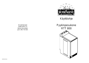 Käyttöohje Rosenlew RTT800 Pesukone