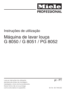 Manual Miele G 8051 Máquina de lavar louça