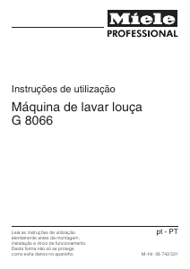 Manual Miele G 8066 Máquina de lavar louça