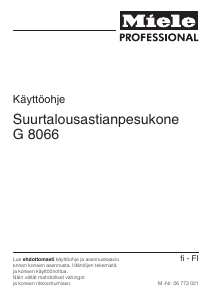 Käyttöohje Miele G 8066 Astianpesukone