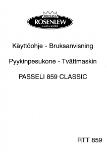 Käyttöohje Rosenlew RTT859 Pesukone